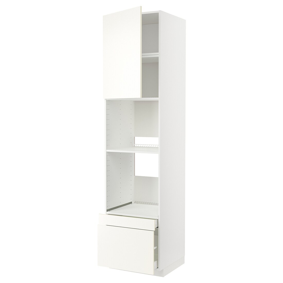 IKEA METOD МЕТОД / MAXIMERA МАКСІМЕРА Висока шафа для духовки комбі з дверима / шухлядами, білий / Vallstena білий, 60x60x240 см 79507464 | 795.074.64