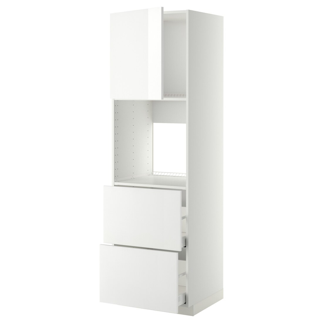 IKEA METOD МЕТОД / MAXIMERA МАКСІМЕРА Висока шафа для духовки з дверима / шухлядами, білий / Ringhult білий, 60x60x200 см 89466359 894.663.59