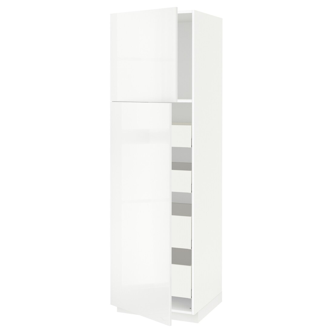 IKEA METOD МЕТОД / MAXIMERA МАКСІМЕРА Шафа висока 2 дверей / 4 шухляди, білий / Ringhult білий, 60x60x200 см 89460239 894.602.39