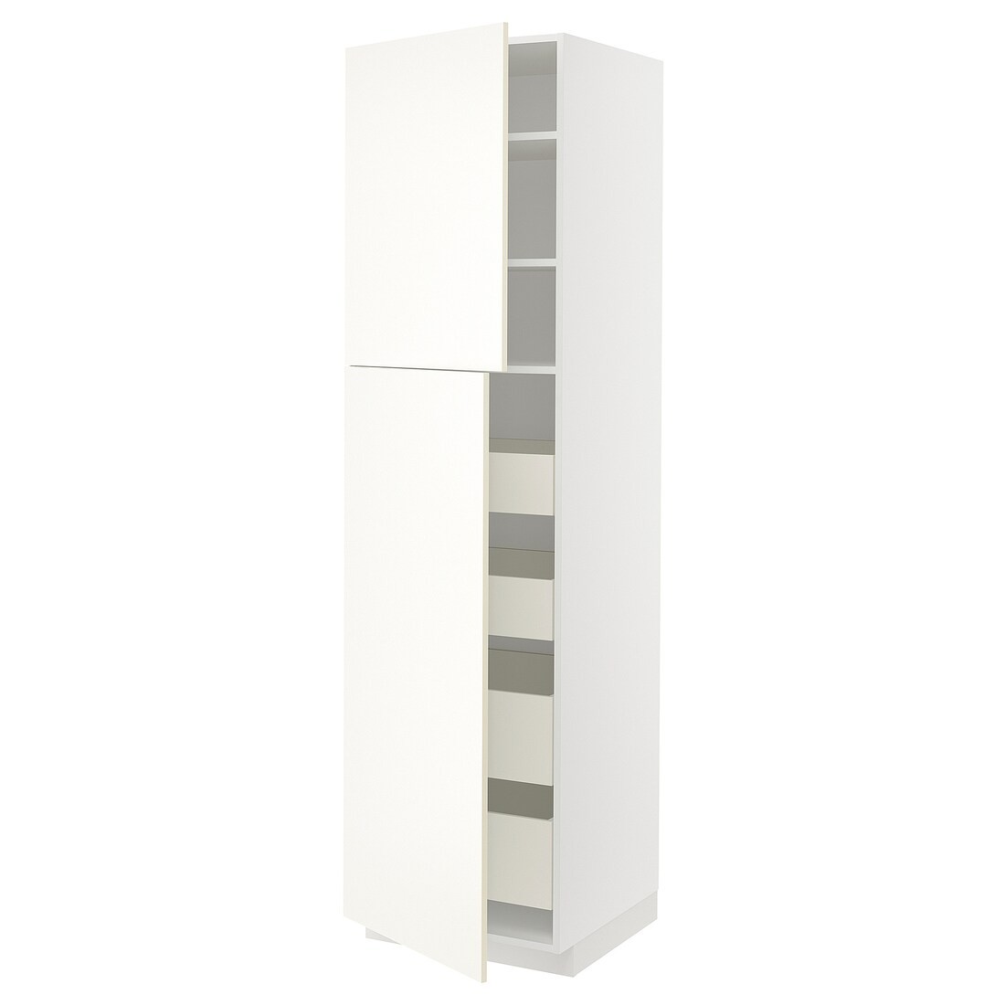 IKEA METOD МЕТОД / MAXIMERA МАКСІМЕРА Шафа висока 2 дверей / 4 шухляди, білий / Vallstena білий, 60x60x220 см 09507434 095.074.34