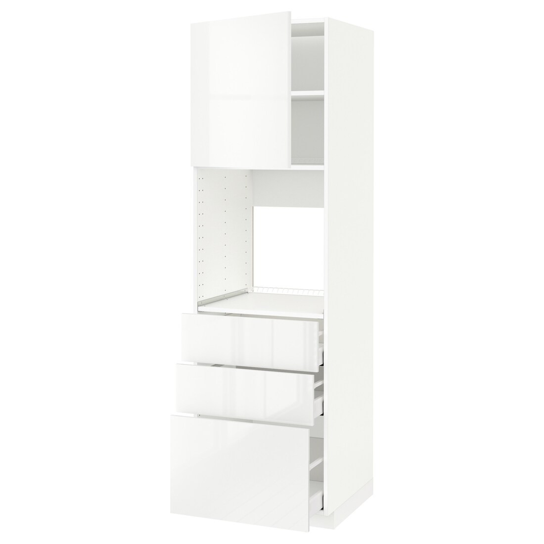 IKEA METOD МЕТОД / MAXIMERA МАКСІМЕРА Висока шафа для духовки, білий / Ringhult білий, 60x60x200 см 39459163 394.591.63