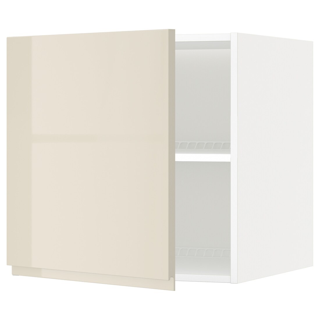 IKEA METOD МЕТОД Верхня шафа для холодильника / морозильника, білий / Voxtorp глянцевий світло-бежевий, 60x60 см 99464722 994.647.22