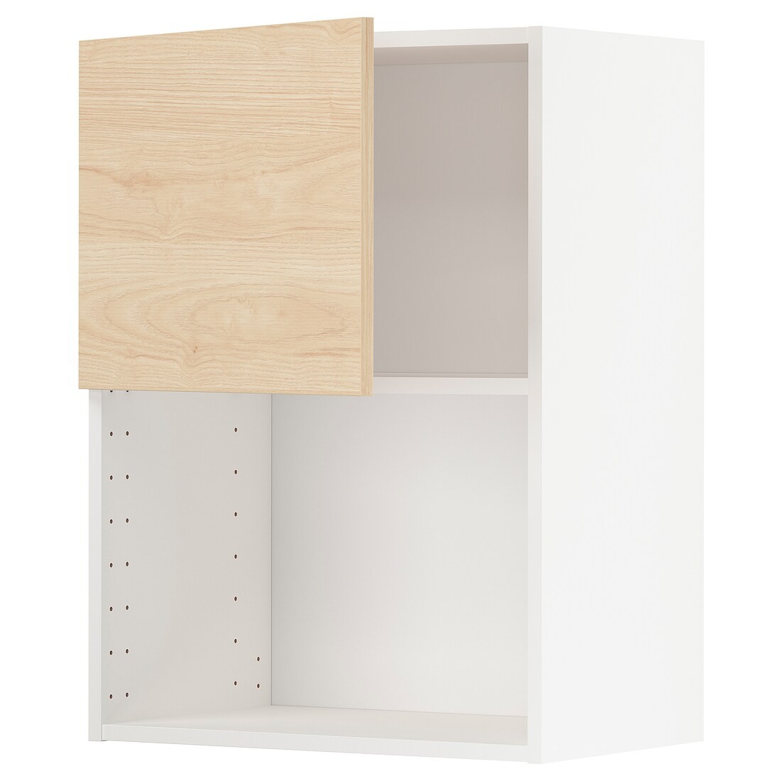 IKEA METOD МЕТОД Навісна шафа для НВЧ-печі, білий / Askersund візерунок світлий ясен, 60x80 см 89455266 894.552.66