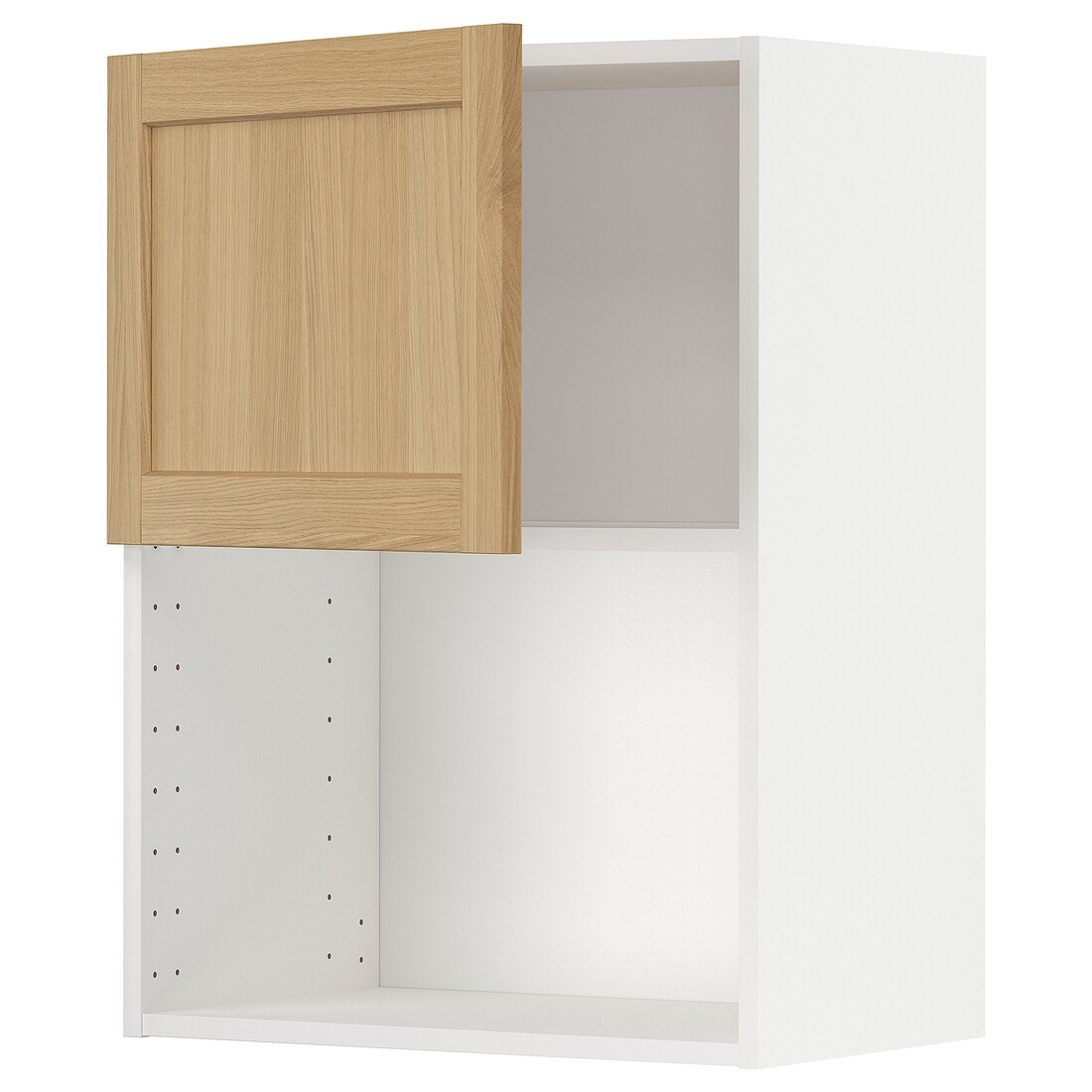IKEA METOD Навісна шафа для НВЧ-печі, білий / дуб Forsbacka, 60x80 см 09509334 | 095.093.34