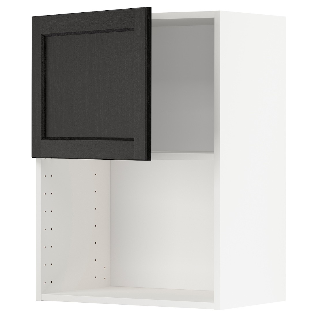 IKEA METOD МЕТОД Навісна шафа для НВЧ-печі, білий / Lerhyttan чорний морилка, 60x80 см 19466225 194.662.25