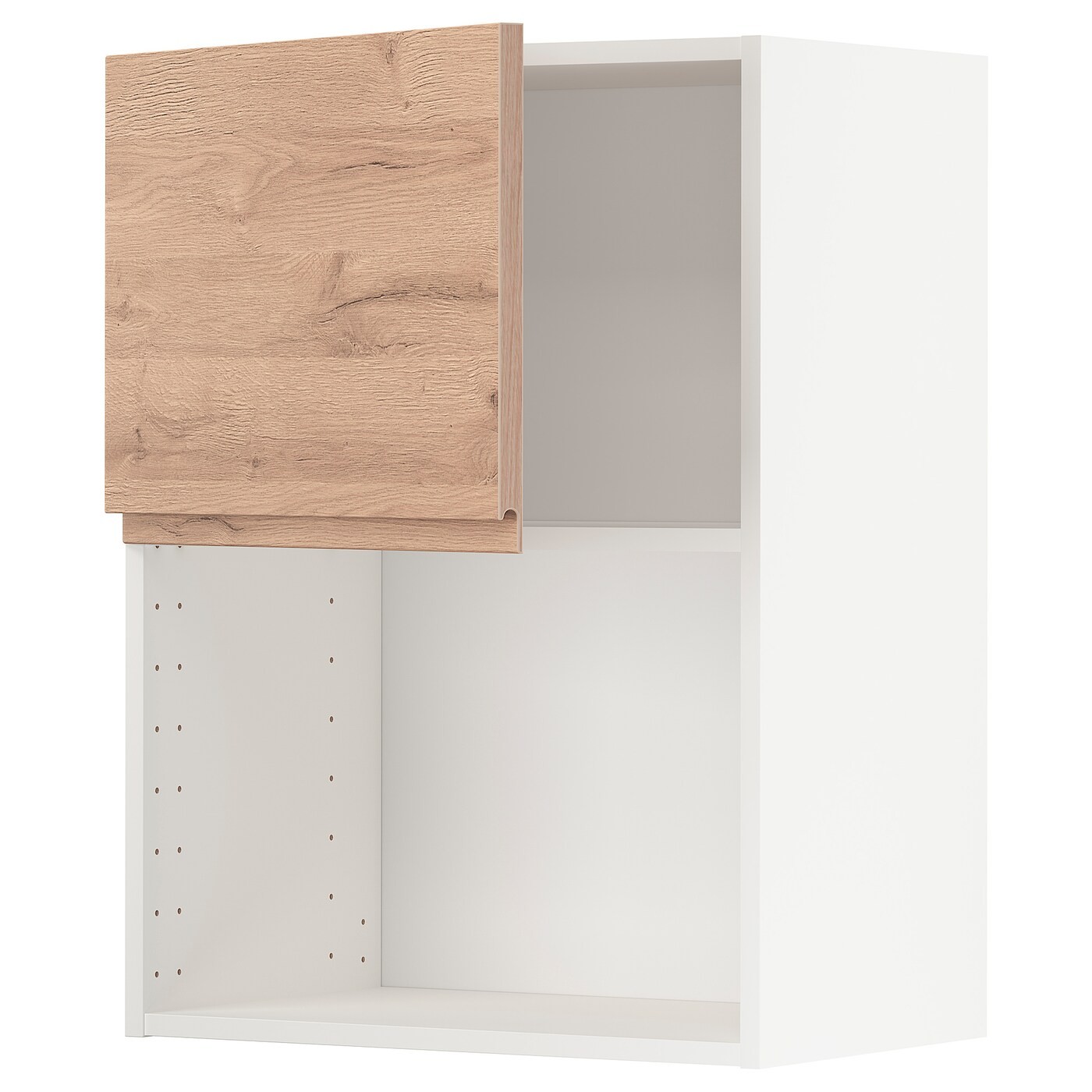 IKEA METOD МЕТОД Навісна шафа для НВЧ-печі, білий / Voxtorp імітація дуб, 60x80 см 79463587 | 794.635.87