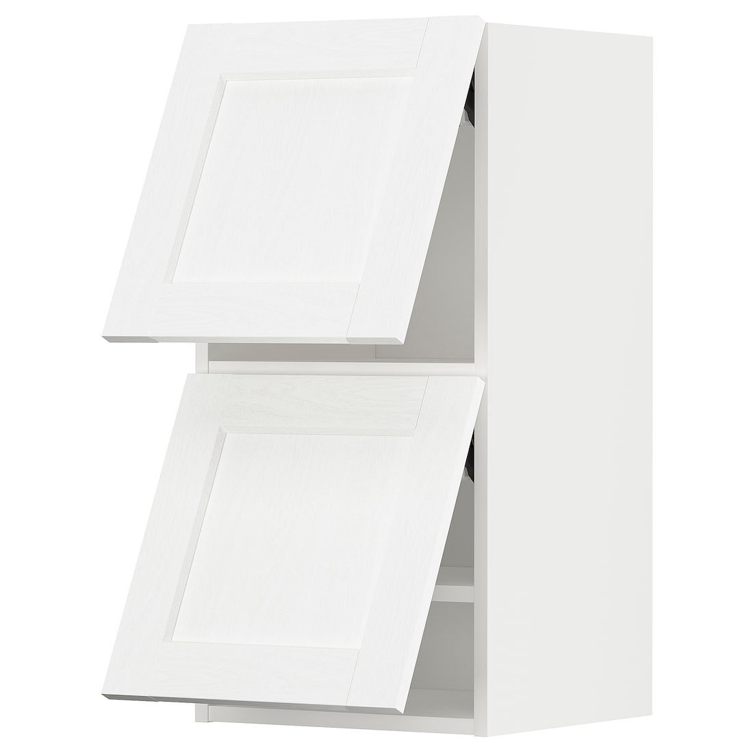 IKEA METOD МЕТОД Навісна горизонтальна шафа / 2двері, натискний механізм, білий Enköping / білий імітація дерева, 40x80 см 09473453 094.734.53
