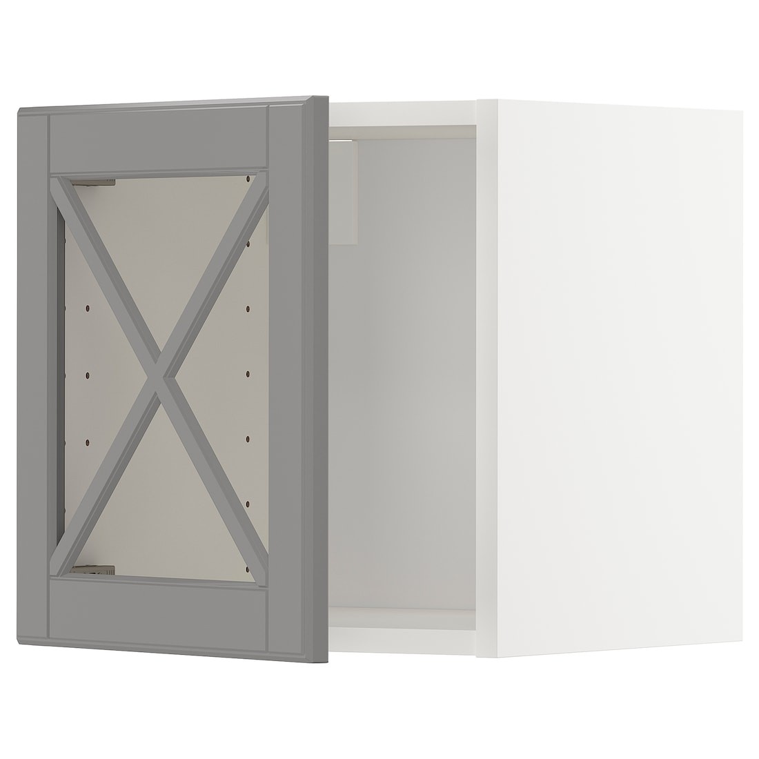 IKEA METOD МЕТОД Навісна шафа скляні двері, білий / Bodbyn сірий, 40x40 см 39395029 393.950.29