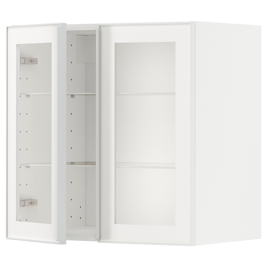 IKEA METOD МЕТОД Навісна шафа, білий / Hesta біле прозоре скло, 60x60 см 49490554 494.905.54