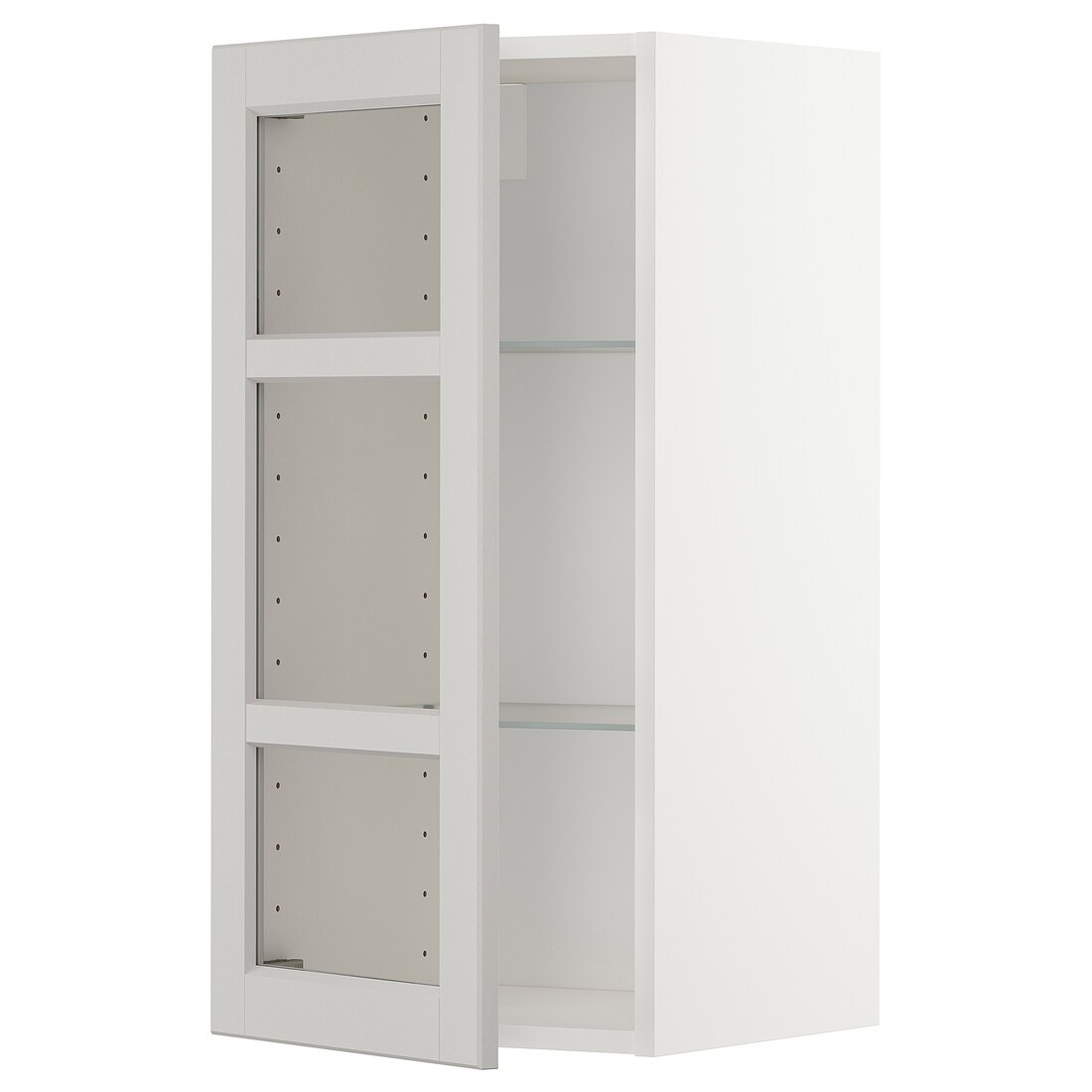 IKEA METOD МЕТОД Навісна шафа, білий / Lerhyttan світло-сірий, 40x80 см 09459225 094.592.25