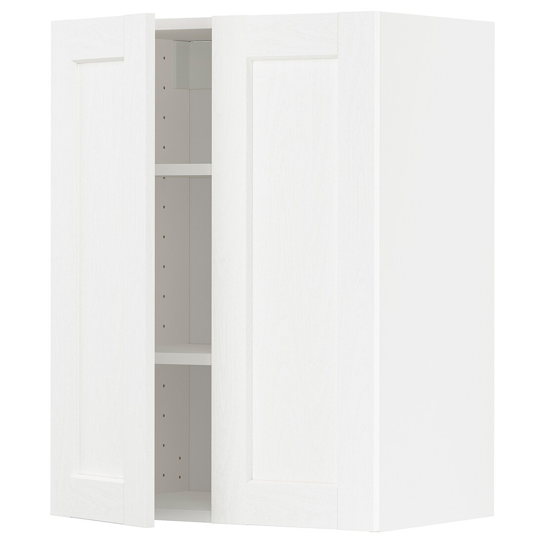 IKEA METOD МЕТОД Навісна шафа з полицями / 2 дверцят, білий Enköping / білий імітація дерева, 60x80 см 29473485 294.734.85