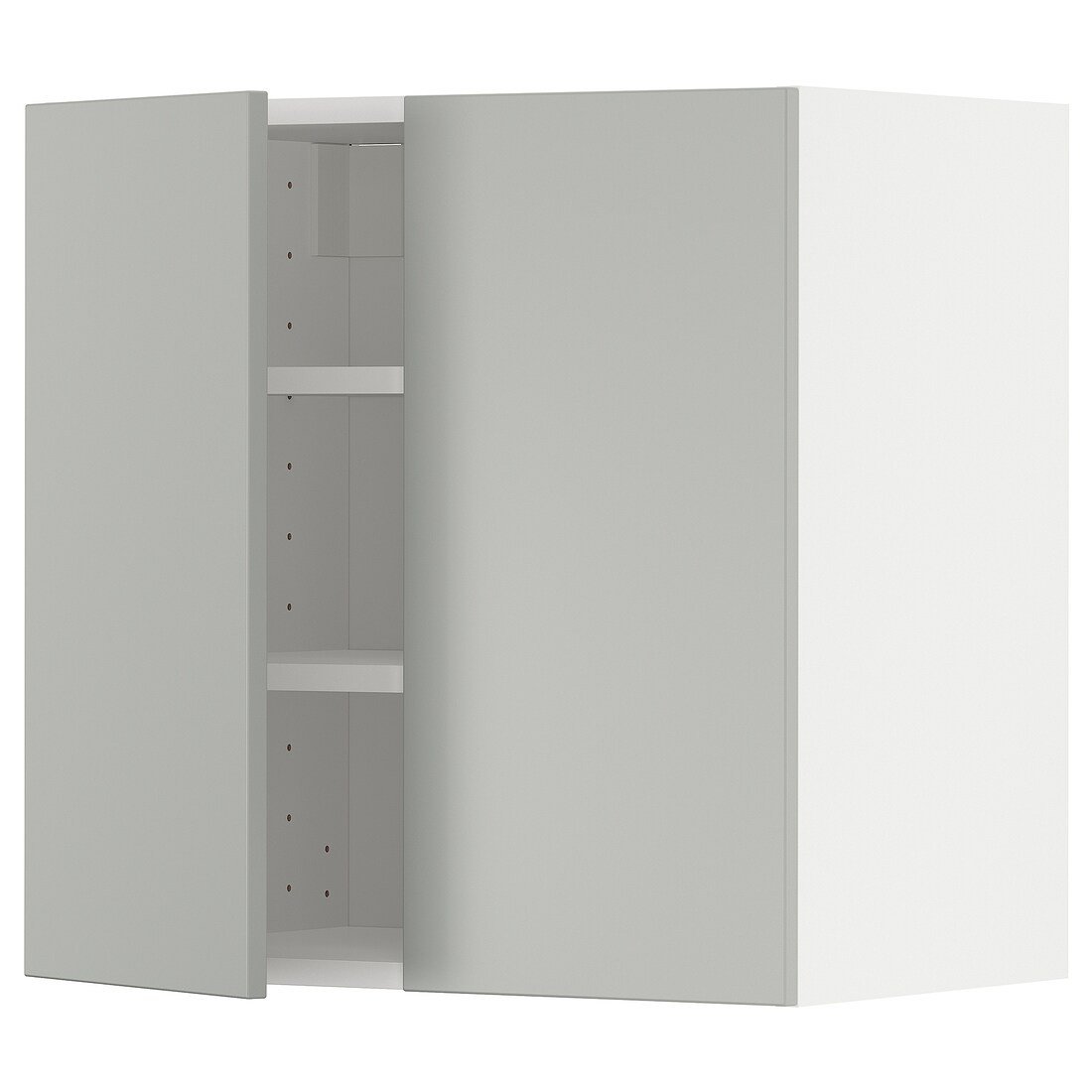 IKEA METOD Навісна шафа з полицями / 2 дверцят, білий / Хавсторп світло-сірий, 60x60 см 79538007 795.380.07