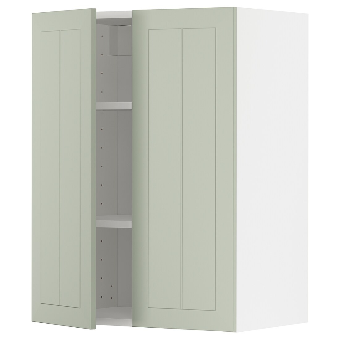 IKEA METOD МЕТОД Навісна шафа з полицями / 2 дверцят, білий / Stensund світло-зелений, 60x80 см 99486781 994.867.81