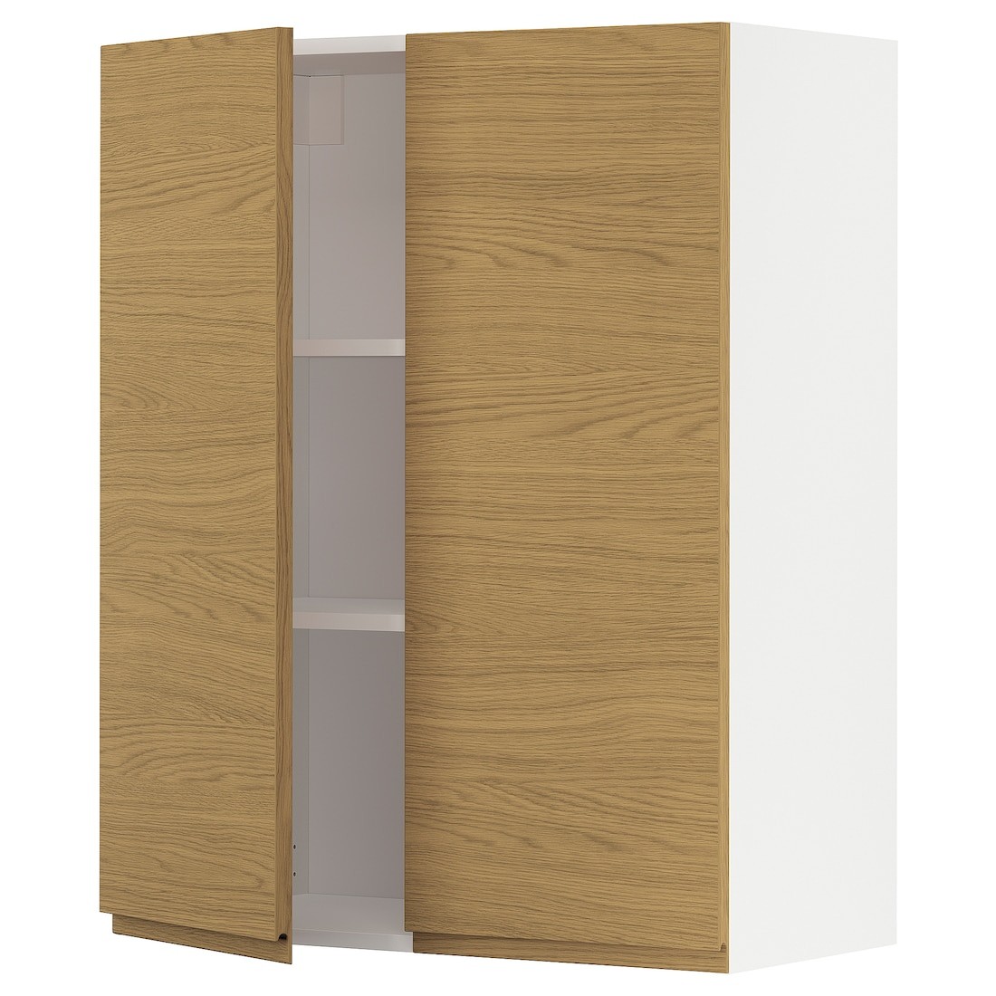 IKEA METOD навісна шафа з полицями/2 дверцят, білий / Voxtorp імітація дуб, 80x100 см 29539047 295.390.47
