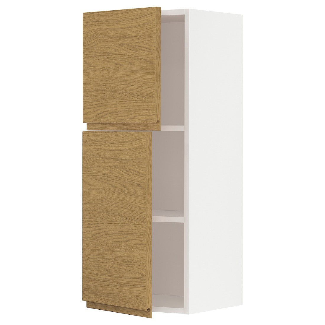 IKEA METOD навісна шафа з полицями/2 дверцят, білий / Voxtorp імітація дуб, 40x100 см 49538061 495.380.61