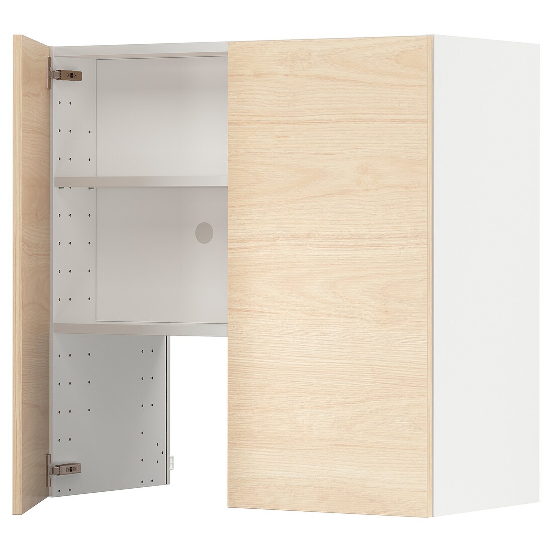 IKEA METOD МЕТОД Навісна шафа з полицею / дверцями, білий / Askersund візерунок світлий ясен, 80x80 см 29504335 295.043.35
