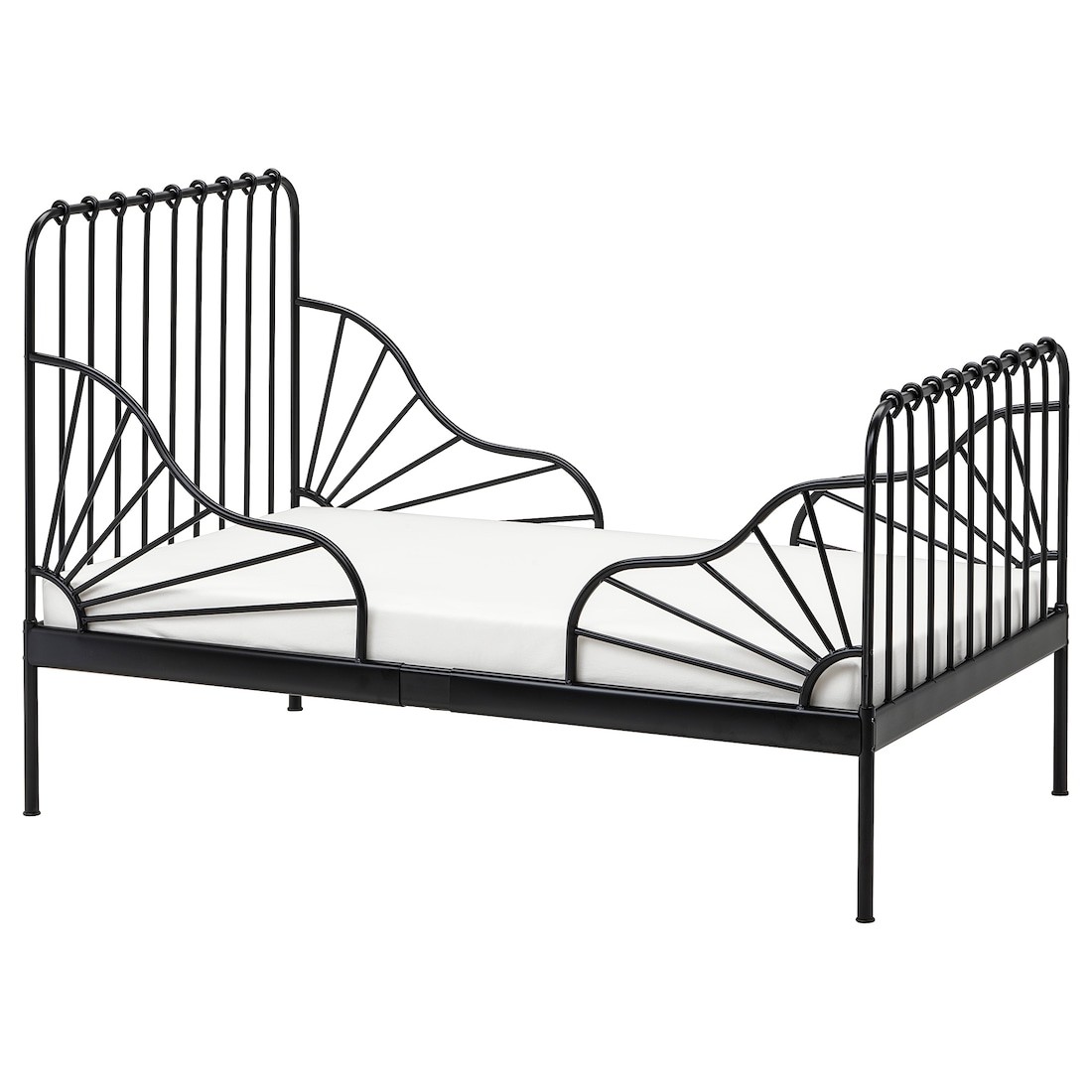 IKEA MINNEN МІННЕН Розсувне ліжко, чорний, 80x200 см 50304235 | 503.042.35
