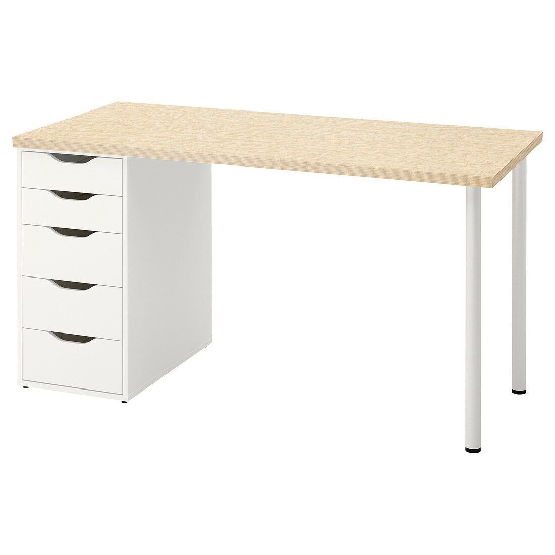 IKEA MITTCIRKEL / ALEX Письмовий стіл, яскравий сосновий/білий ефект, 140x60 см 49508686 | 495.086.86