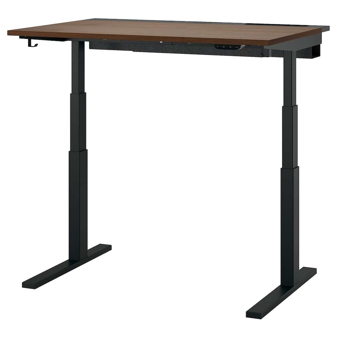 IKEA MITTZON стіл регульований, електричний горіх / чорний, 120x80 см 09527903 095.279.03