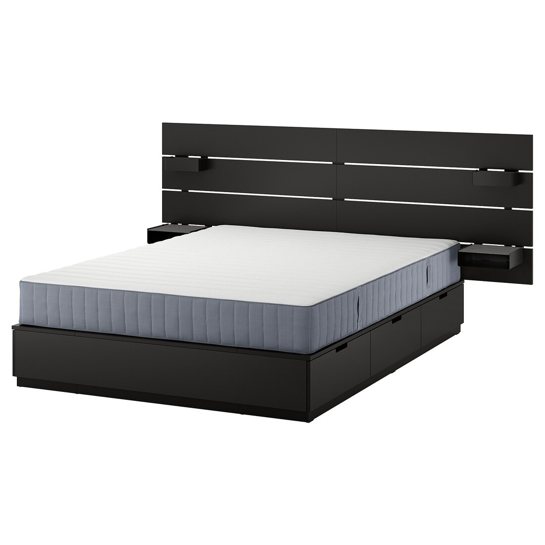 IKEA NORDLI Ліжко з контейнером і матрацом, 140x200 см 99541792 | 995.417.92