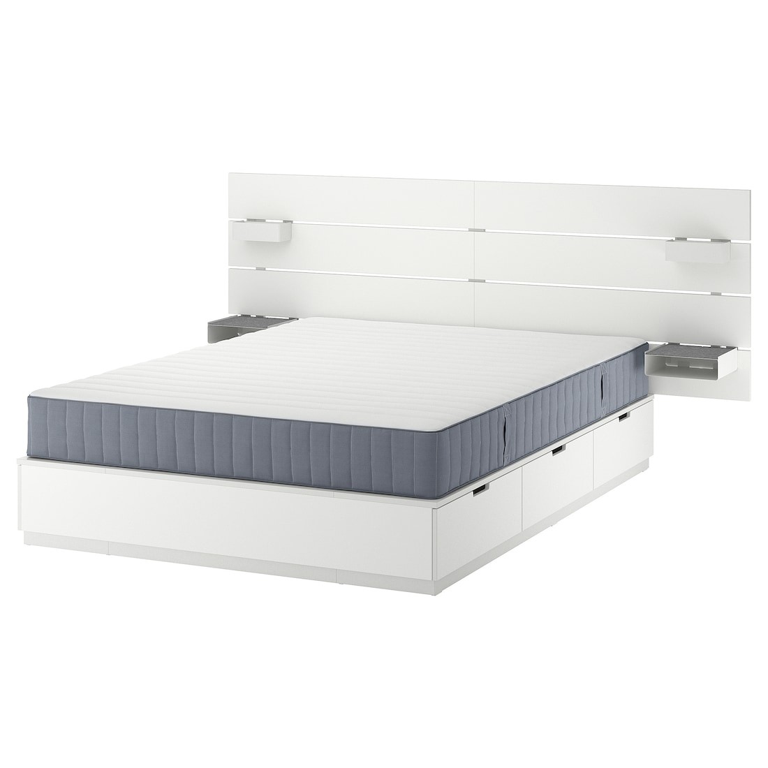 IKEA NORDLI Ліжко з контейнером і матрацом, 140x200 см 19539613 | 195.396.13