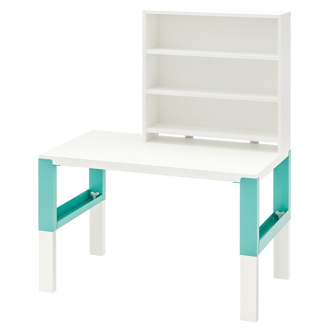 IKEA PÅHL ПОЛЬ Письмовий стіл з полицями, білий / бірюзовий, 96x58 см 49437854 | 494.378.54