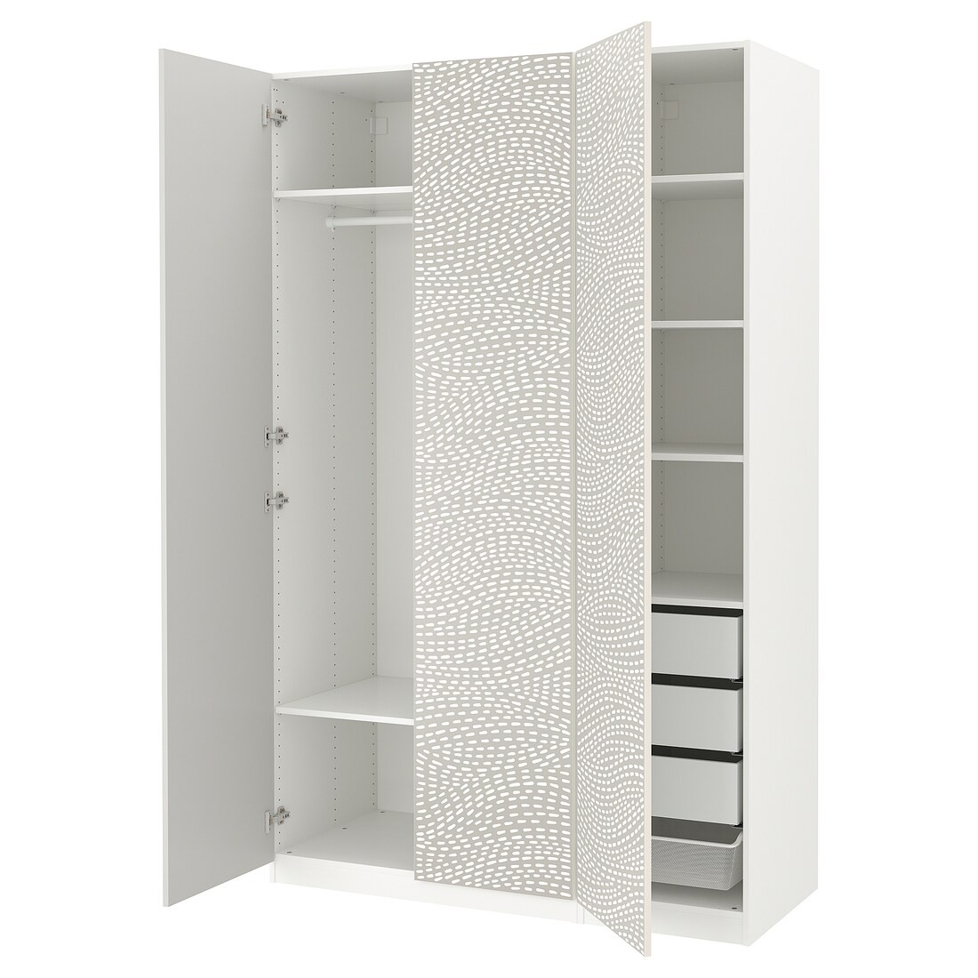 IKEA PAX / MISTUDDEN Комбінація шаф, білий/сірий візерунок, 150x60x236 см 29521066 295.210.66
