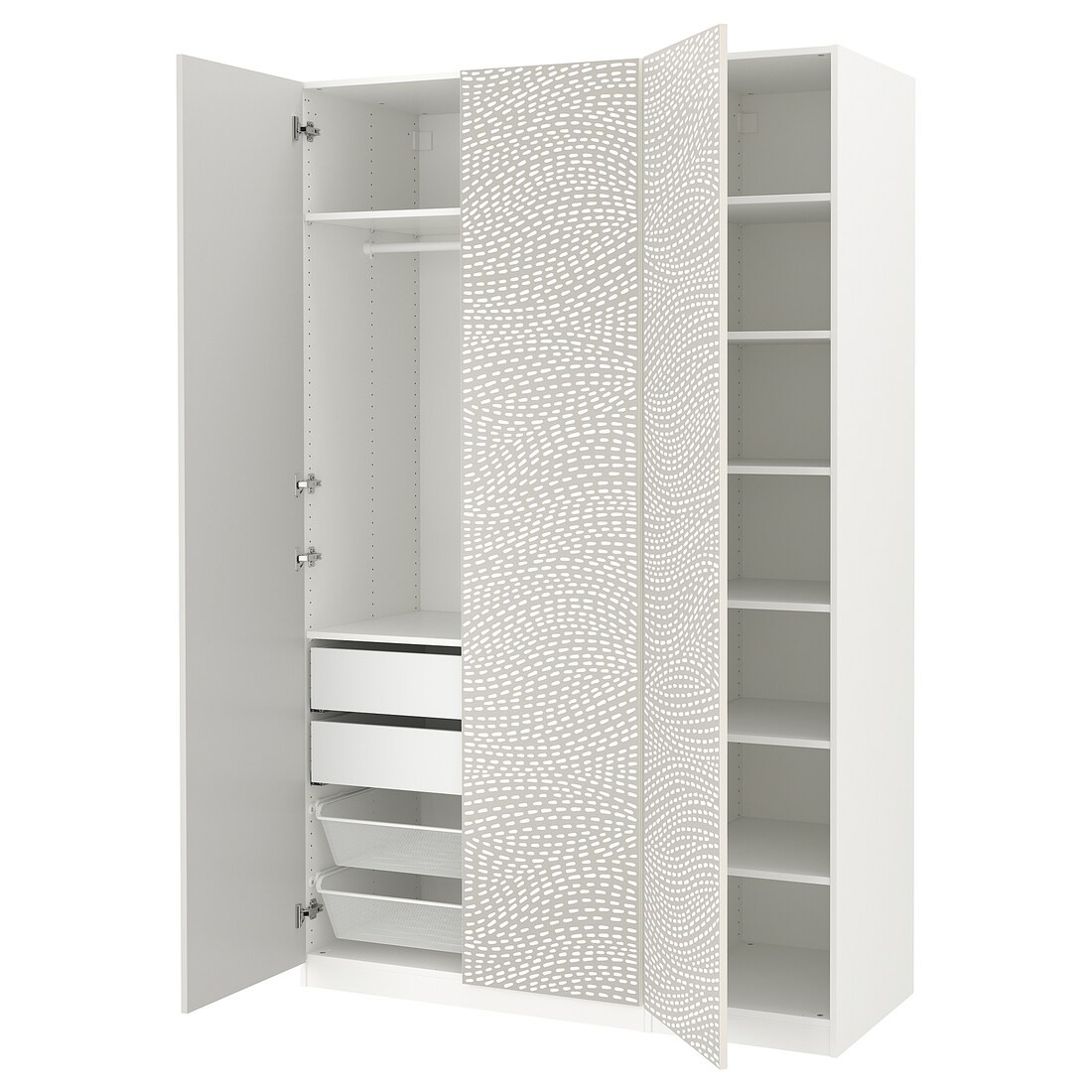 IKEA PAX / MISTUDDEN Комбінація шаф, білий/сірий візерунок, 150x60x236 см 59521183 595.211.83