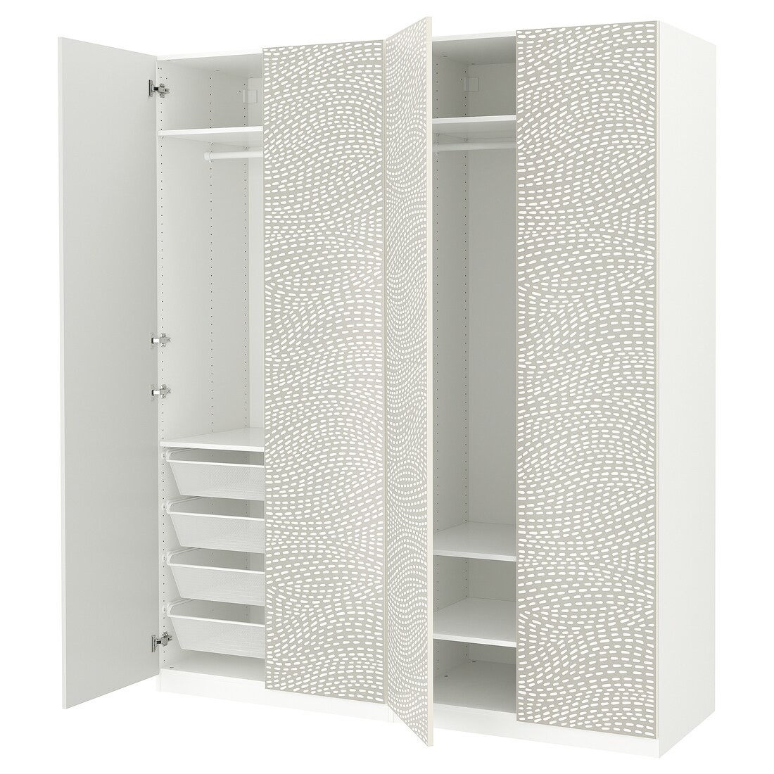 IKEA PAX / MISTUDDEN Комбінація шаф, білий/сірий візерунок, 200x60x236 см 19522962 | 195.229.62