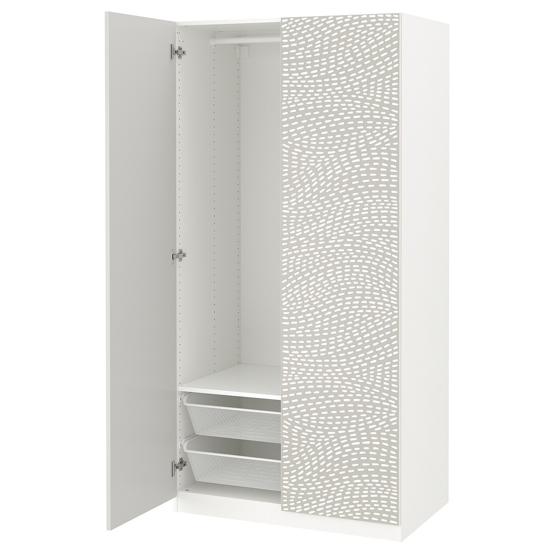 IKEA PAX / MISTUDDEN Комбінація шаф, білий/сірий візерунок, 100x60x201 см 99521058 995.210.58