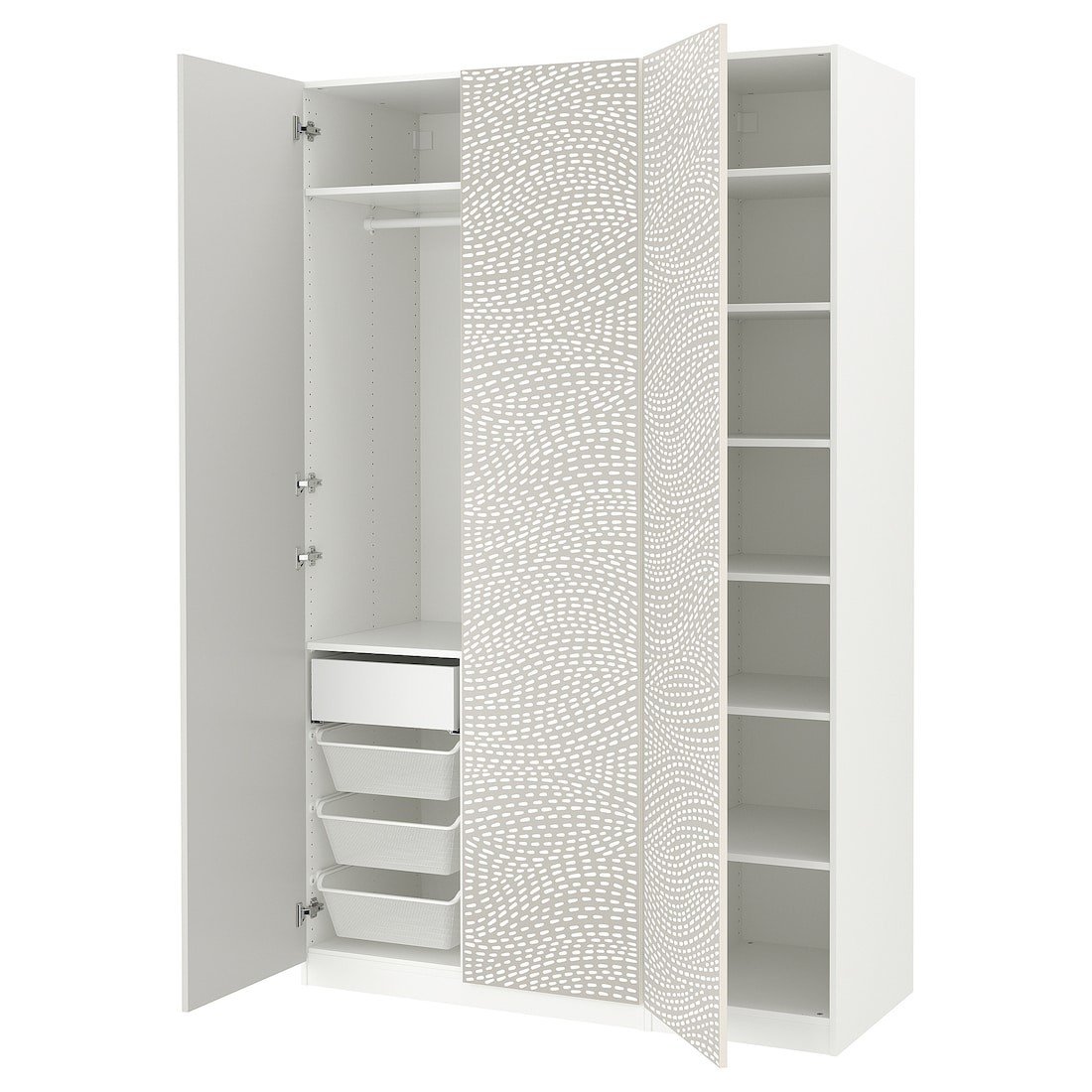 IKEA PAX / MISTUDDEN Комбінація шаф, білий/сірий візерунок, 150x60x236 см 79521219 795.212.19