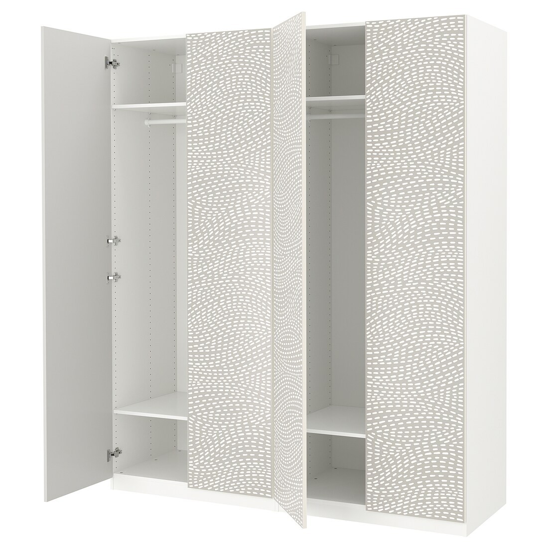 IKEA PAX / MISTUDDEN Комбінація шаф, білий/сірий візерунок, 200x60x236 см 19522976 195.229.76