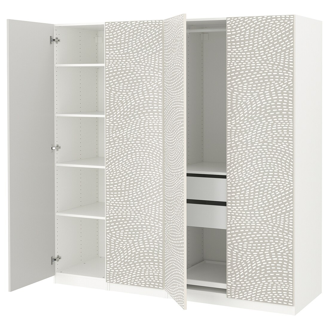 IKEA PAX / MISTUDDEN Комбінація шаф, білий/сірий візерунок, 200x60x201 см 79522983 795.229.83