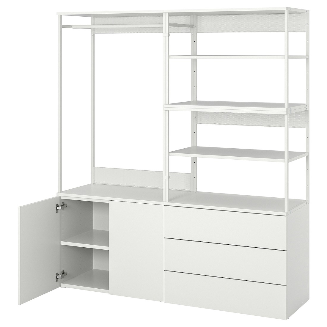 IKEA PLATSA ПЛАТСА Гардероб із 2 дверцятами + 3 шухлядами, білий / Fonnes білий, 160x42x181 cм 59336270 | 593.362.70