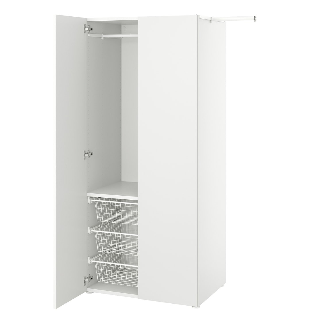 IKEA PLATSA ПЛАТСА Гардероб з 2 дверима, білий / Fonnes білий, 110-127x57x181 см 49437284 | 494.372.84