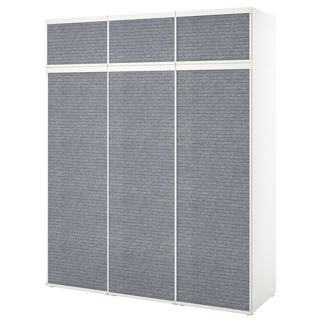 IKEA PLATSA ПЛАТСА Гардероб на 6 розсувних дверей, білий Larkollen / темно-сірий, 180x57x221 см 09494158 094.941.58