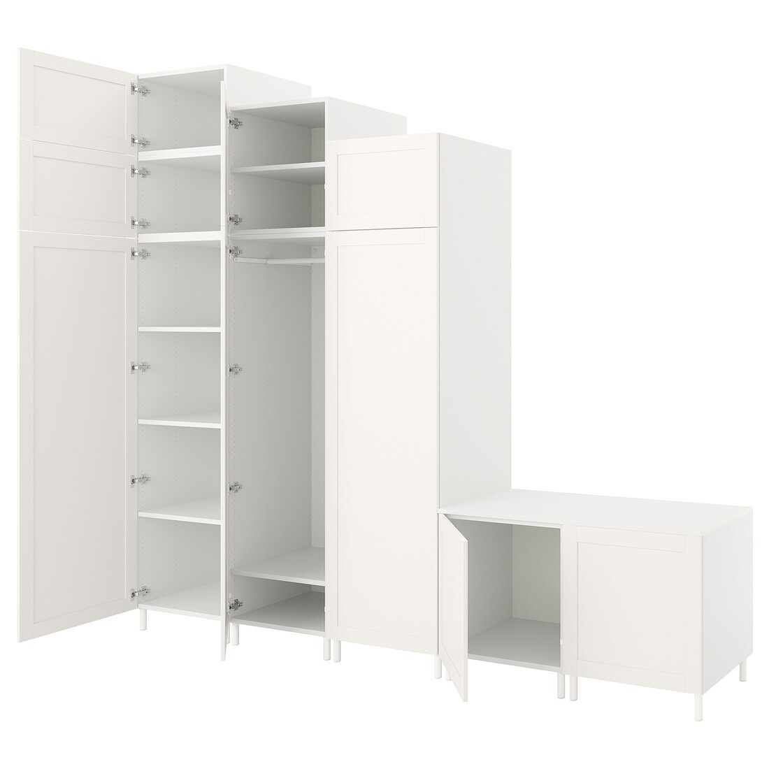 IKEA PLATSA ПЛАТСА Гардероб з 9 дверцятами, білий Sannidal / білий, 300x57x271 см 79424322 794.243.22