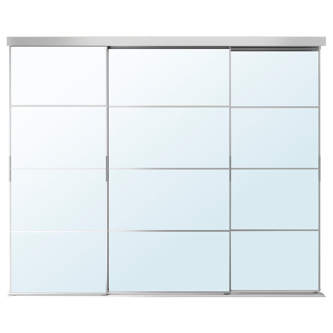 IKEA SKYTTA / AULI комбінація розсувних дверцят, алюміній / дзеркало, 251x205 см 39575855 395.758.55