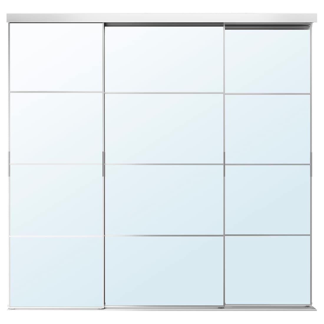 IKEA SKYTTA / AULI комбінація розсувних дверцят, алюміній / дзеркало, 251x240 см 99575857 995.758.57