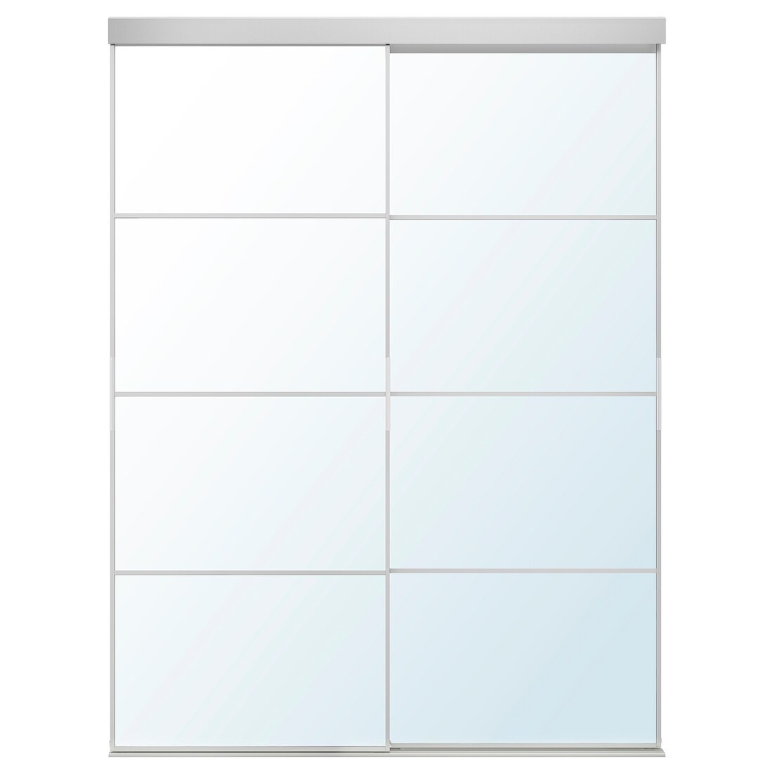 IKEA SKYTTA / AULI комбінація розсувних дверцят, алюміній / дзеркало, 152x205 см 09575847 095.758.47