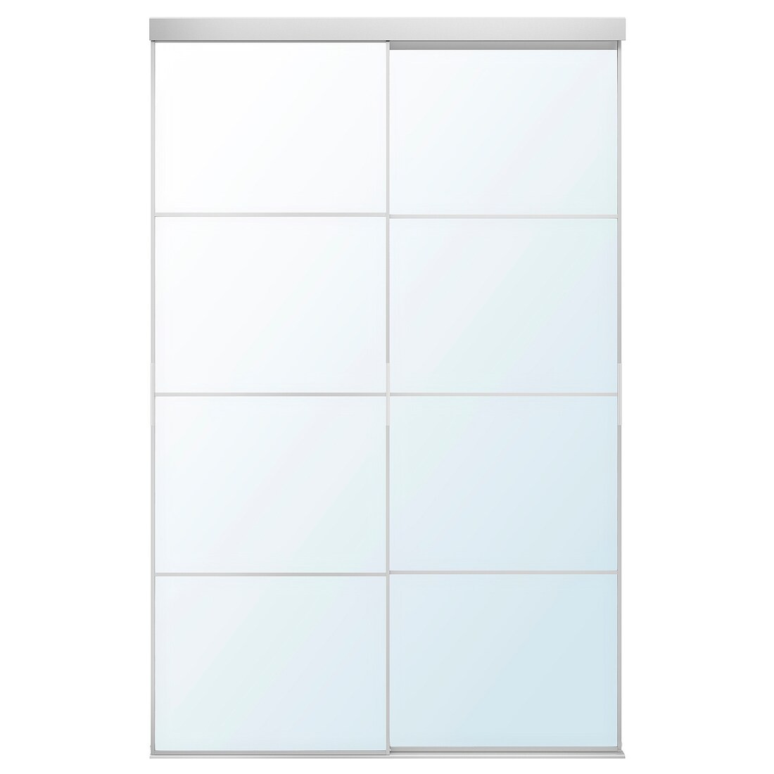 IKEA SKYTTA / AULI комбінація розсувних дверцят, алюміній / дзеркало, 152x240 см 69575849 695.758.49