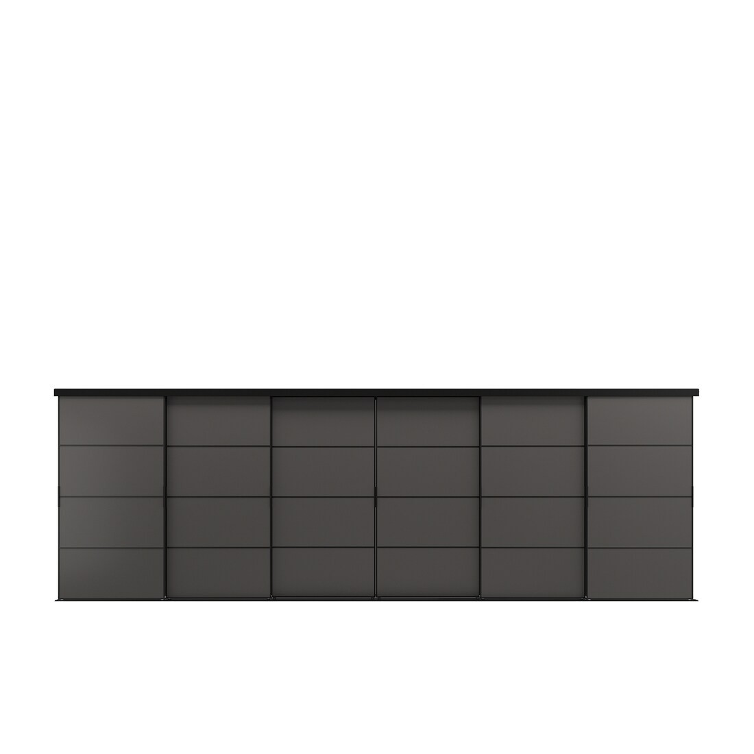 IKEA SKYTTA / MEHAMN комбінація розсувних дверцят, чорний / 2 сторони темно-сірі, 603x205 см 09500282 095.002.82