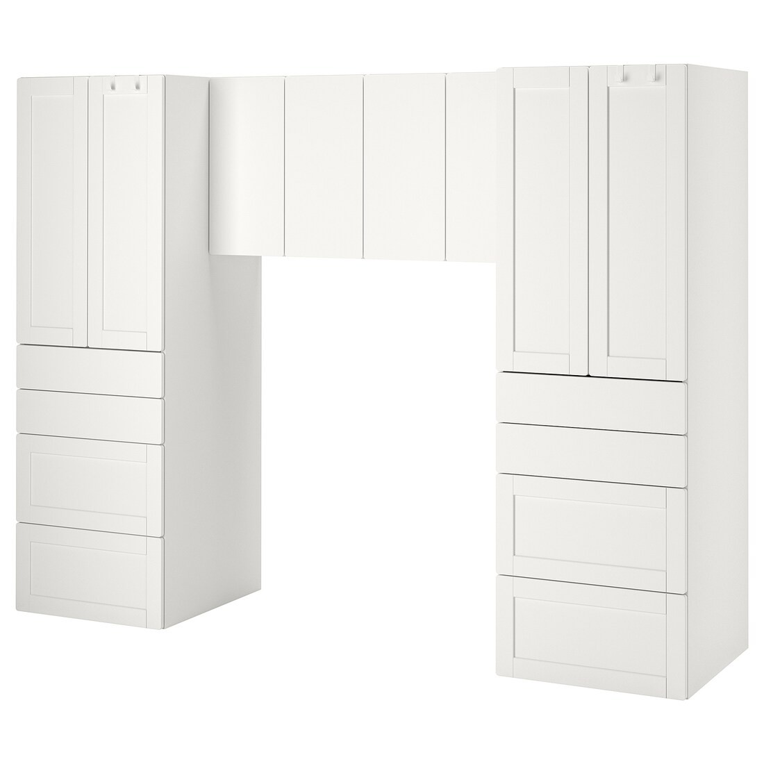 IKEA SMÅSTAD СМОСТАД Стелаж, білий / біла рамка, 240x57x181 см 89431930 894.319.30