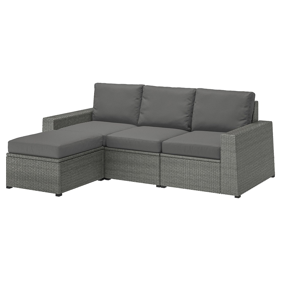 IKEA SOLLERÖN СОЛЕРОН 3-місний модульний диван, для вулиці, з підставкою для ніг темно-сірий / Frösön / Duvholmen темно-сірий 09287837 | 092.878.37