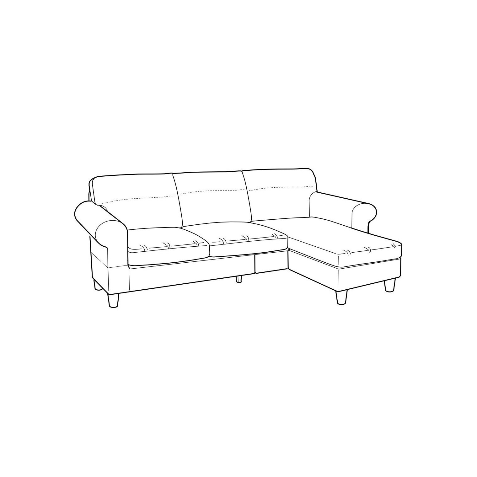 IKEA EKTORP ЕКТОРП Каркас дивана 3-х місного, з шезлонгом 10185041 101.850.41