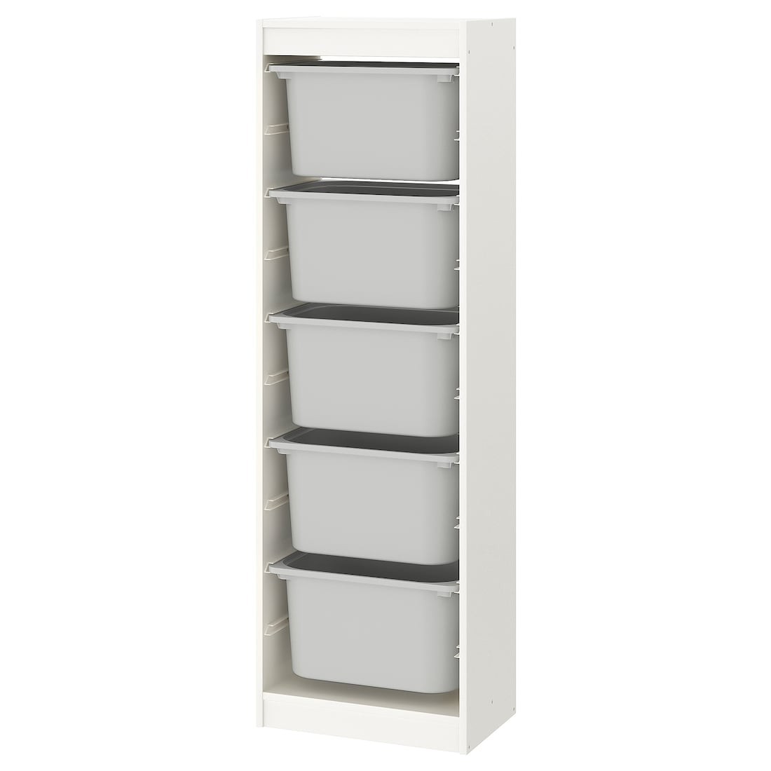 IKEA TROFAST Комбінація для зберігання + контейнери, білий / сірий, 46x30x145 см 99533320 995.333.20