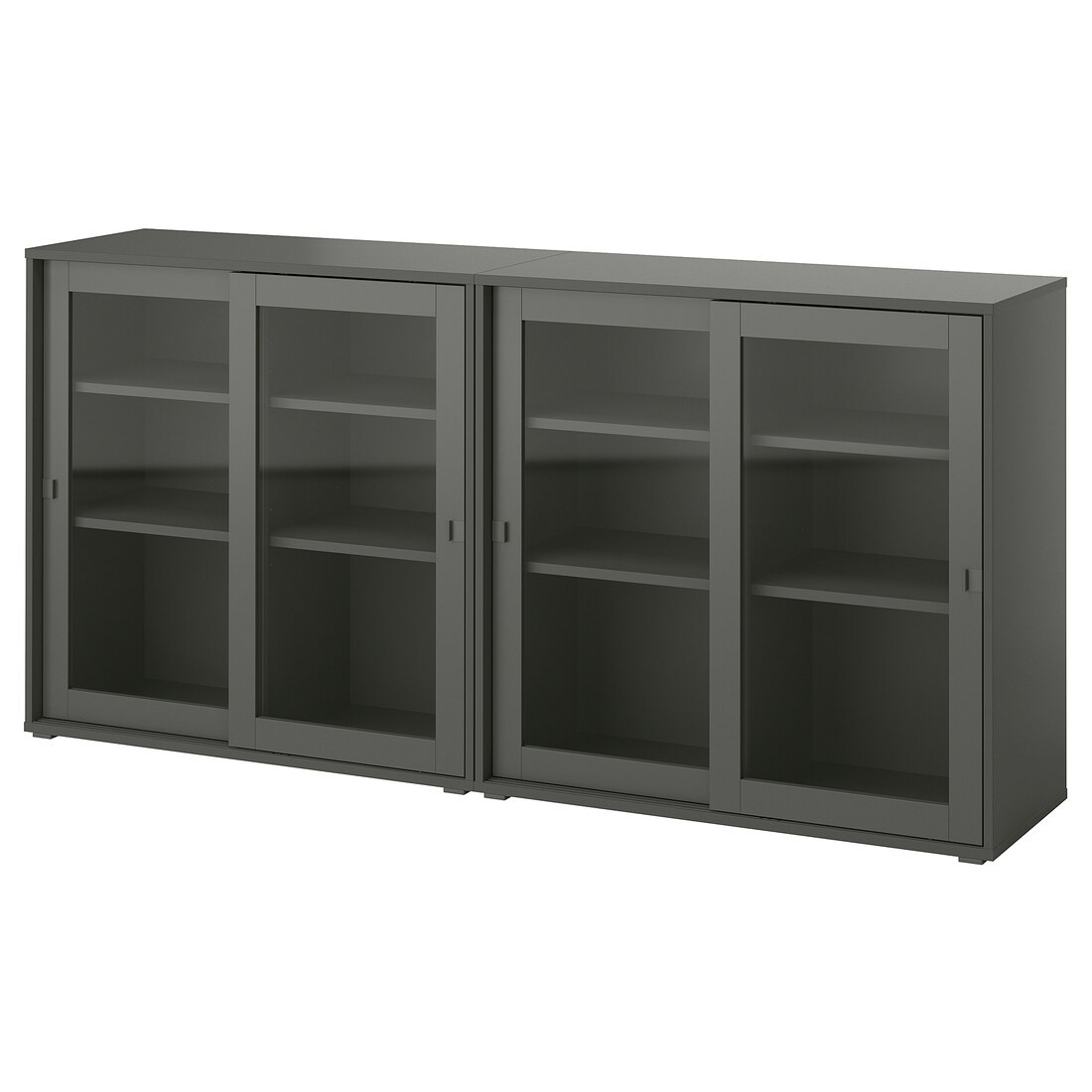 IKEA VIHALS Стелаж / скляні двері, темно-сіре / прозоре скло, 190x37x90 см 09521208 095.212.08