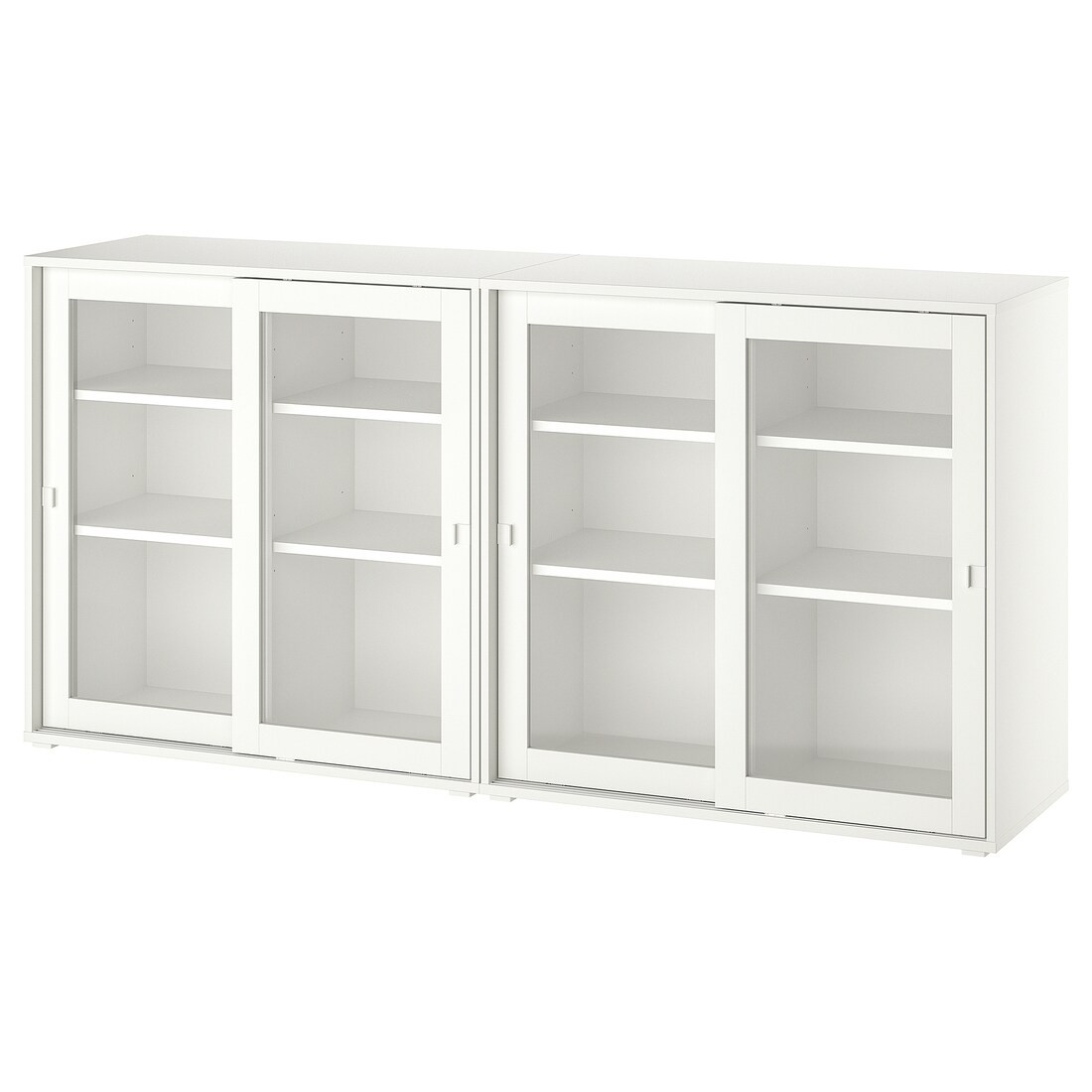 IKEA VIHALS Стелаж / скляні двері, білий / прозоре скло, 190x37x90 см 89521209 | 895.212.09