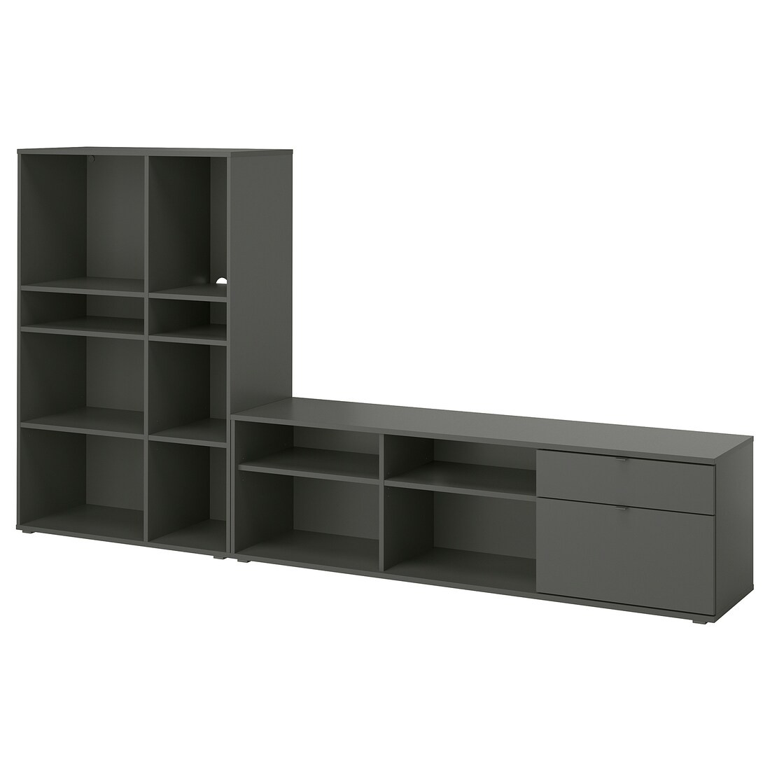 IKEA VIHALS Комбінація для зберігання / під ТВ, темно-сірий, 275x37x140 см 69521111 695.211.11