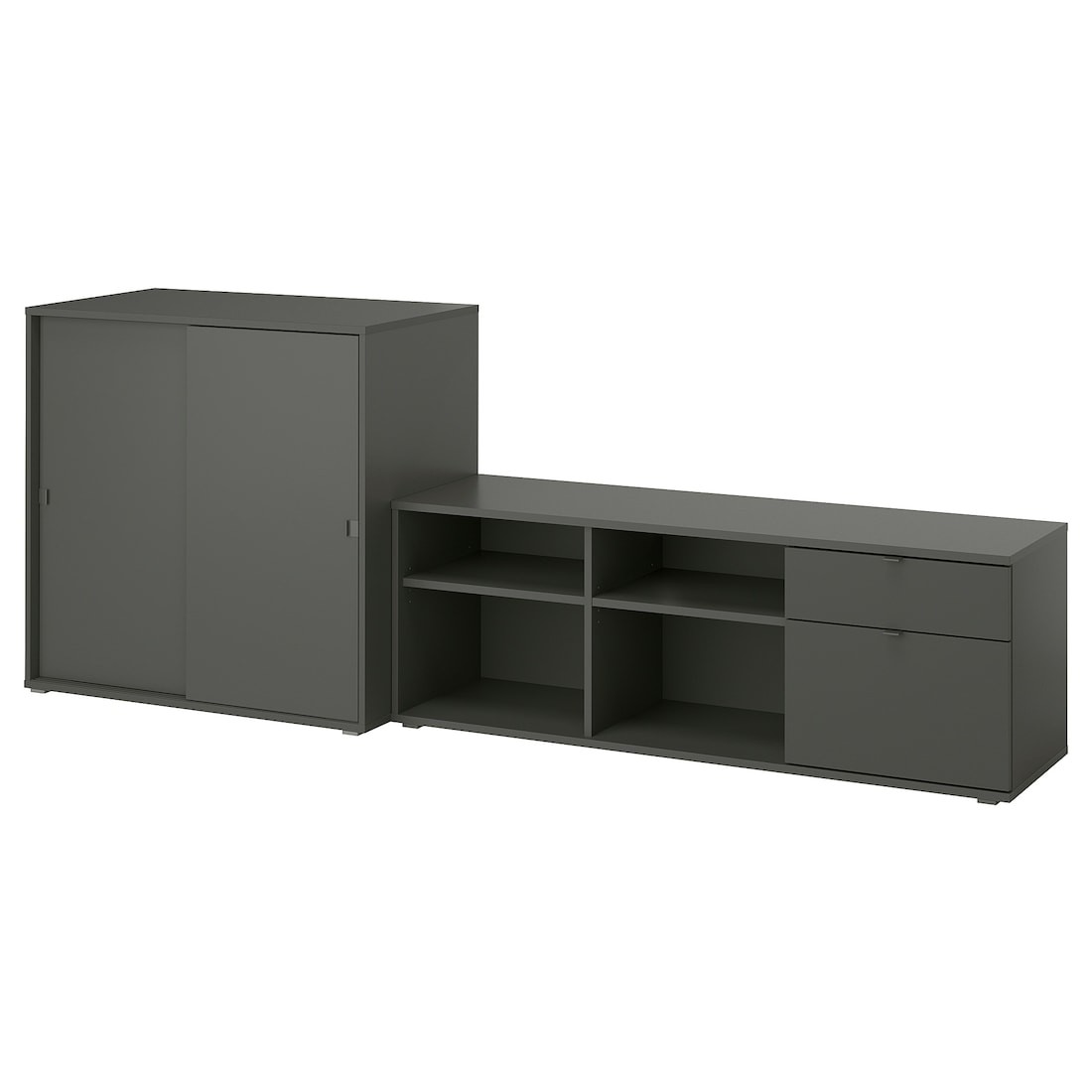 IKEA VIHALS Комбінація для зберігання / під ТВ, темно-сірий, 242x37x90 см 09521072 | 095.210.72